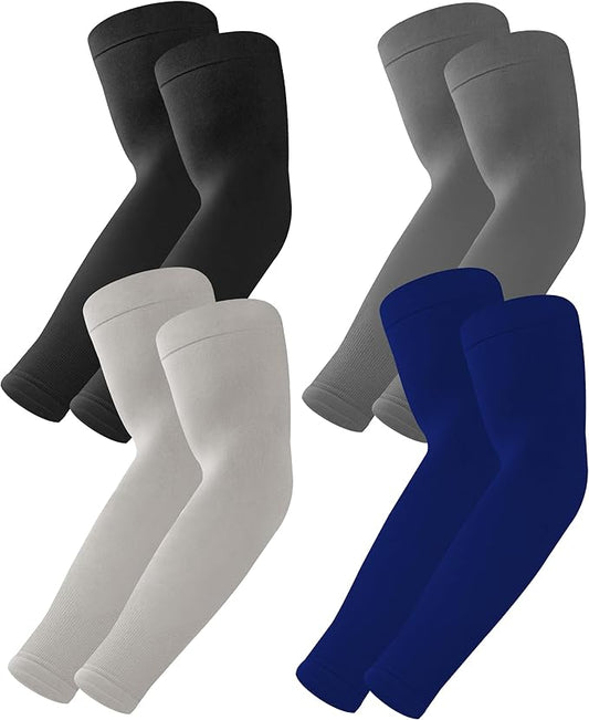 BHYTAKI UV Sun Protection Arm Sleeves, UPF 50 Sports Cooling Arm Compression Sleeves for Men Women Teenager