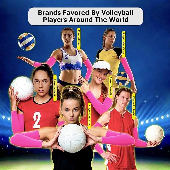 Volleyball Arm Sleeves youth girls - 3XS-XL Compression Volleyball Arm Sleeves for women teen girls kids