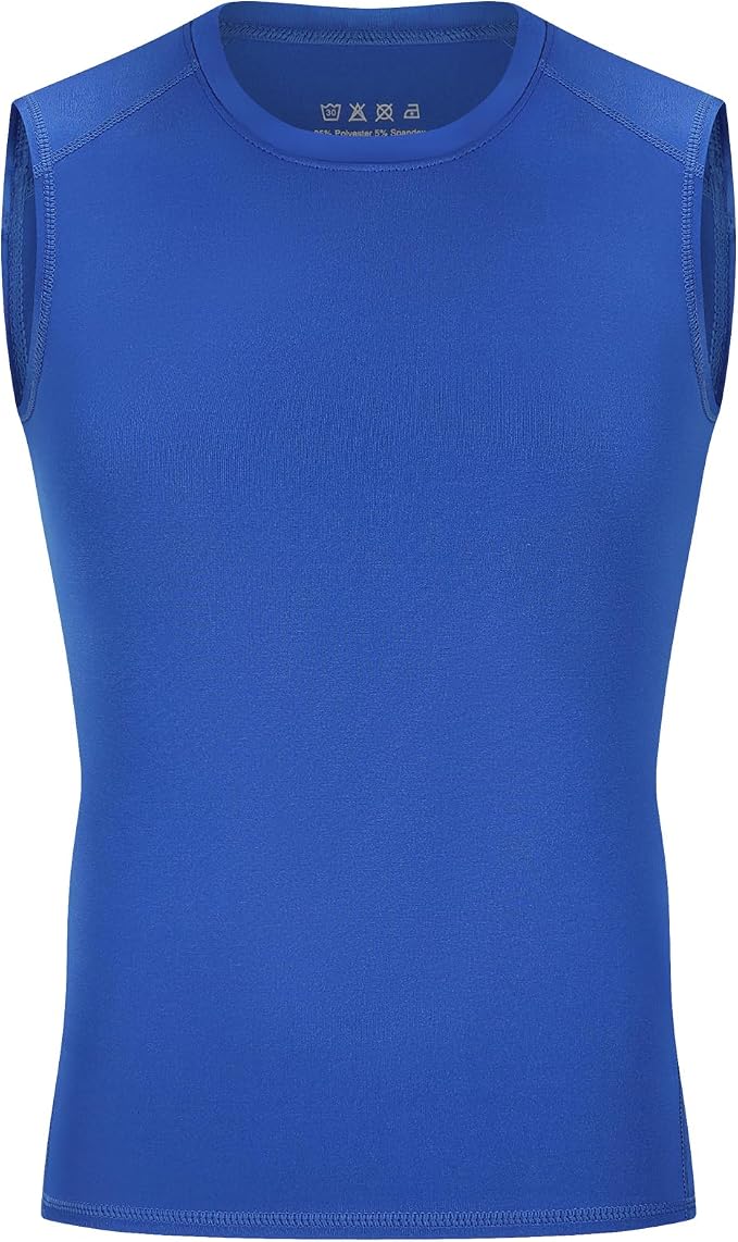 Youth Boys Sleeveless Compression Shirt Basketball Football Undershirt Quick Dry Kids Athletic Tank Tops for Workout