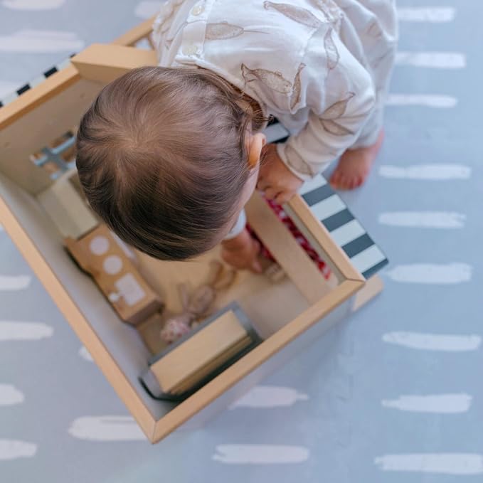 Little Landings Baby Play Mat for Floor - Shoreline (4x6ft) - Premium EVA Foam Play Mat for Babies & Toddlers (Ages 0-5+) Non-Toxic Playmat for Tummy Time, Crawling & Playroom - Stylish & Comfortable