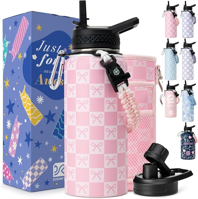 DYSANKY Water Bottle Gift– Insulated Stainless Steel Bottle with Carrier Bag, Strap & Gift Box– Ideal for Hiking, Camping & Travel, BPA-Free, 32 oz