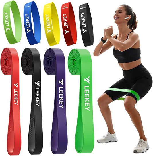 LEEKEY Pull Up Assistance Bands,Muit Levels Resistance Bands for Senior/Adults,Exercise Bands with Door Anchor, Strength Bands for Fitness Training, Physical Therapy,Home Gym Workouts