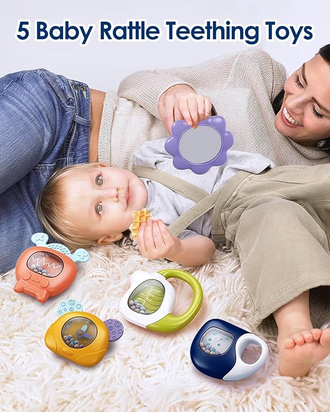dearlomum Blue Tiger Baby Play Mat Gym with Piano & 2 Baby Book Toys | Tummy Time Activity Mat with 5 Infant Sensory Toys, Music and Lights, Boy & Girl Gifts for Newborns 0 to 3 6 9 12 Months