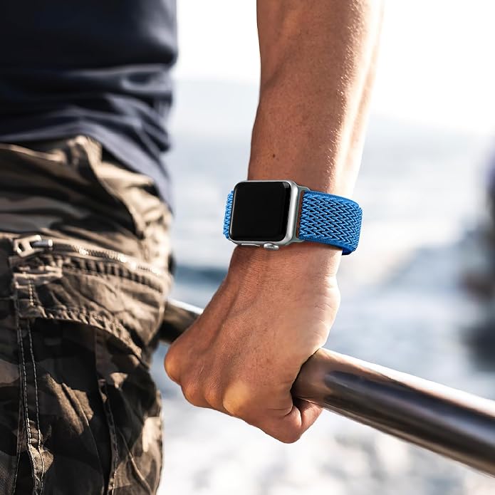 Lerobo Stretchy Nylon Solo Loop Band, Compatible with Apple Watch Series 11 10 9 8 7 6 5 4 3 SE3/2/1 Ultra3/2/1, Adjustable Strap for iwatch Band 44mm 45mm 46mm 49mm 42mm 40mm 41mm 38mm for Women Men