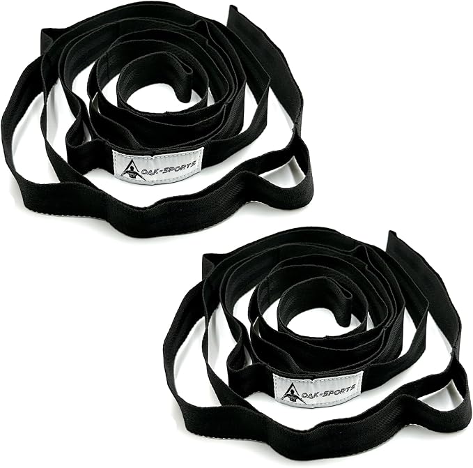 Stretching Strap Yoga Strap with Loops, Stretch Straps for Physical Therapy, Non-Elastic Exercise Strap for Pilates, Dance and Gymnastics with Workout Guide