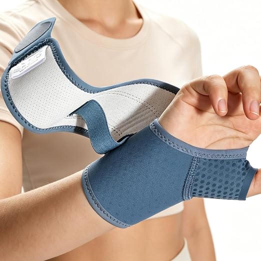 Wrist Brace with Soft-Touch Fabric, Breathable Compression Support | Mild Carpal Tunnel Support , Adjustable Compression Wrist Wrap , Enlarged Thumb Opening , Typing, Office Work & Daily Wear