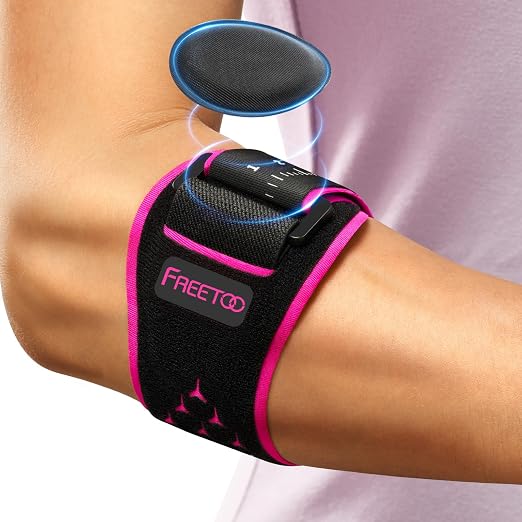 FREETOO Tennis Elbow Brace for Men Women for Tendonitis,Golfers Elbow | Tennis Elbow Strap Band,Forearm Brace,Counterforce Brace,Lateral Medial Epicondylitis,Gel Pad,Adjustable,Compression