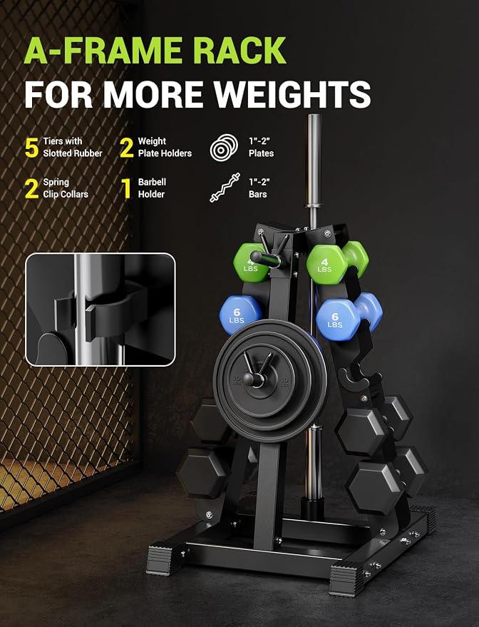 YOLEO Dumbbell Rack Stand Only, 1100LBS Heavy Duty Weight Rack for Home Gym, Adjustable 3-Tier Weight Storage Rack for Dumbbells, Barbells, Kettlebells & Weight Plates, Compact Workout Equipment Organizer