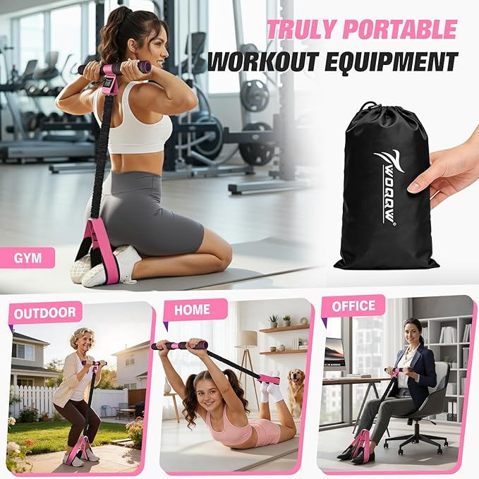 Upgraded Pedal Resistance Band with Handles, Foot Pedal Resistance Bands for Women, Core Abs Leg Training, Exercise Bands for Full Body Workout Fitness, Home Gym Equipment, Pilates & Physical Therapy