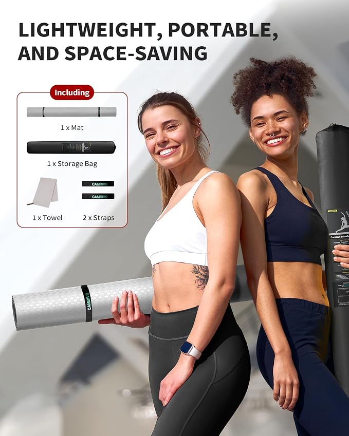 CAMBIVO 72''x48'' Large Yoga Mat, Extra Thick TPE Workout Mat | extra large exercise mat, non-slip TPE cushioning for joint relief, pilates stretching, apartment noise dampening