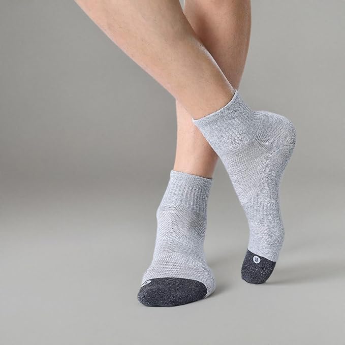 FITRELL 6 Pack Men's Athletic Ankle Socks Cushioned Sports Running Socks 7-9/9-12/12-15