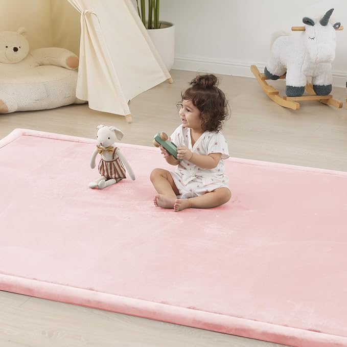 1.5" Thick Baby Play Mat for Floor,79x158 Large Memory Foam Tummy Time Mat | Ultra Soft Playmat for Baby,Tummy Time Foam Mats,Cushioned for Infant,Kids and Toddler Crawling,Easy Care