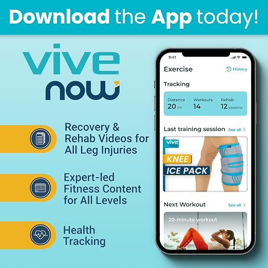 Vive Knee Ice Pack Wrap (2 Pack) - Cold/Hot Gel Compression Brace | Strap for Arthritis Pain, Tendonitis, ACL, Athletic Injury, Osteoarthritis, Women, Men, Running, Meniscus, Patella, & Surgery
