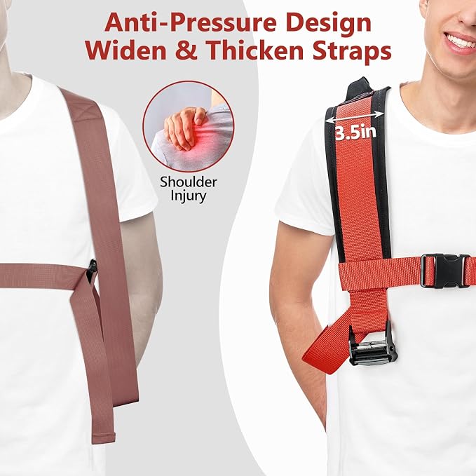 KEDSUM Moving Straps 1 Person-Front Carry, Lifting Straps Moving Free Your Arms, Heavy Duty Strap for Appliance, Thicken Sponge Vest, Upgraded Move Tool for Renters&Movers, Break Strength Over 600LBS