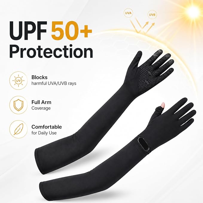 Women Driving Gloves, UV Protection Sun Gloves, Touchscreen Full Finger | UPF 50+ fabric blocks 99% UV rays, protecting hands during driving, cycling, fishing, hiking and outdoor activities