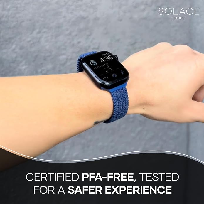 Solace Bands Imperium Adapt Wide Adjustable Nylon Braided Watch Band - Compatible with All Apple Watches - Solace Apple Watch Bands for Women & Men - Smart Watches Band Series 11-1, Ultra, SE
