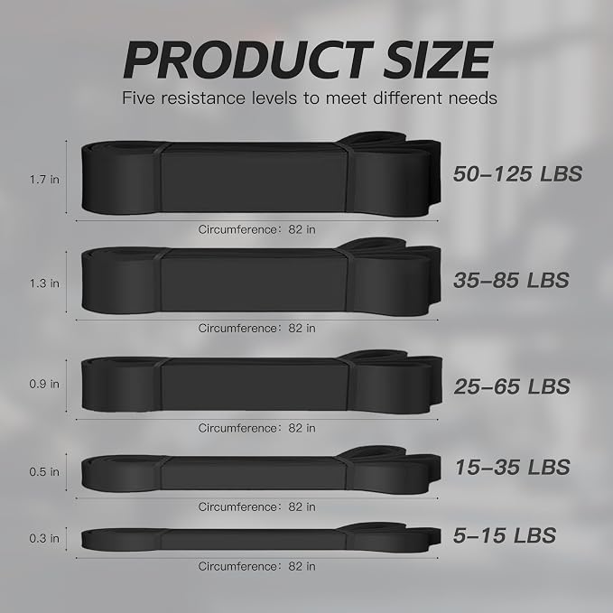 Pull Up Bands, Resistance Bands Set, Exercise Workout Bands for Men & Women, Ideal for Body Stretching, Physical Therapy and Muscle Training