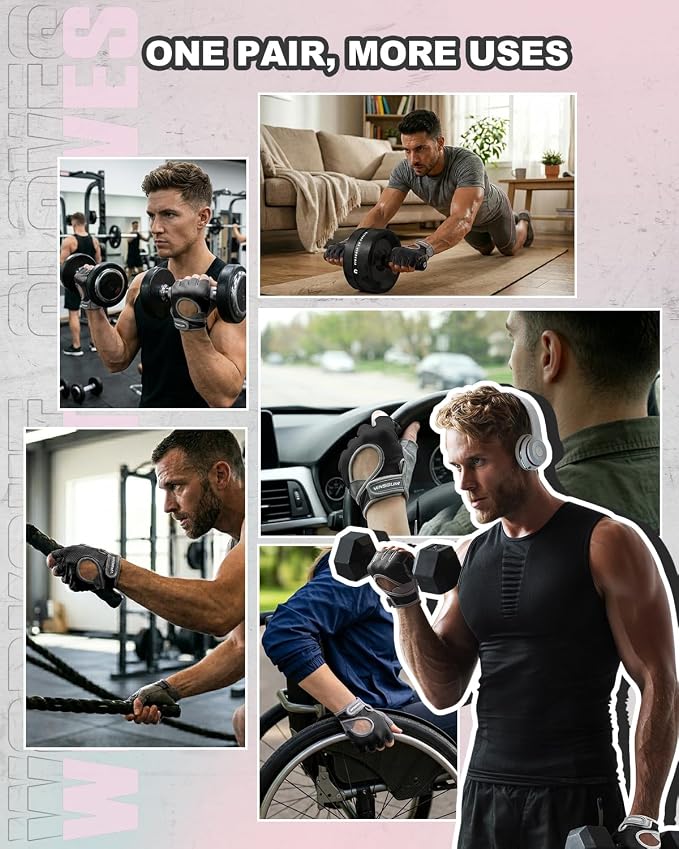 VINSGUIR Workout Gloves for Women and Men, Breathable Weight Lifting Gloves for Gym Exercise, Fitness, Training, and Cycling, with Excellent Grip and Cushion Pads