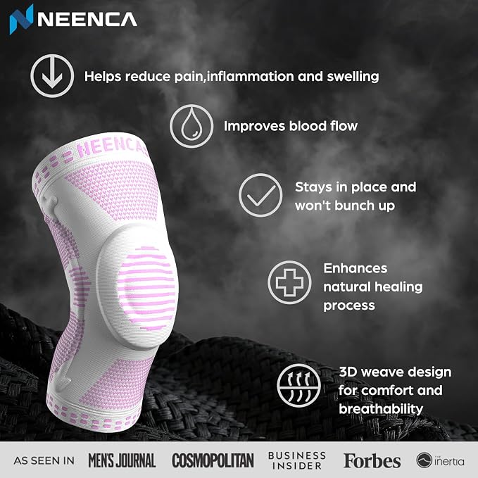 NEENCA Professional Knee Brace, Medical Knee Support for Women & Men Relief | Patented Patella Gel Pad & Side Stabilizers, Compression Sleeve for Knee Pain, Swelling, ACL, PCL, Arthritis, Sports, Workout
