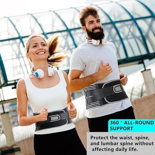 KONSEDIK Back Brace for Herniated Disc,Lower Back Pain Relief,Strain,Adjustable Lumbar Support Belt,with 6 Stays and Removable 3D Pad,for Men and Women Work,Lifting,Sciatica,Scoliosis(Medium)