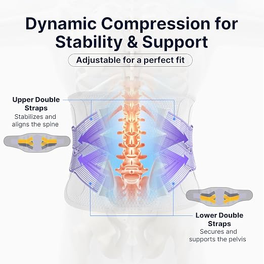 Fit Geno Back Brace for Women Lower Back Pain Relief: Adjustable Support with Ergonomic Lumbar Pad for Herniated Disc Sciatica and Lumbar Strain - Breathable Design (2XL/3XL/4XL)