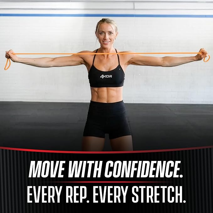 4KOR 41” Resistance Band 2-Pack – 5–15 lb Exercise Bands with a Satisfying Stretch from Sri Lankan Latex – Long Fitness Loops for Physical Therapy, Stretching, Workout or Light Pull-Up Assistance