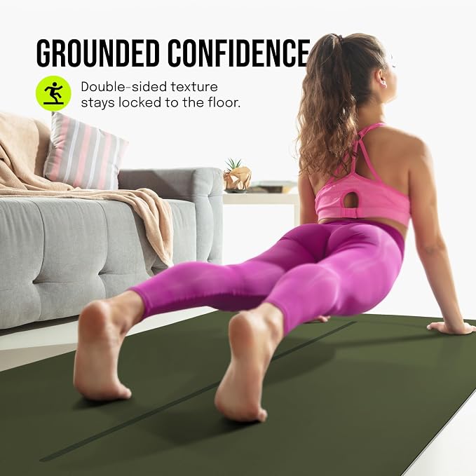 Gogokiwi Extra Wide Yoga Mat for Men Women (72"L x 36"W) Non Slip Fitness & Exercise Mat with Alignment Marks for Yoga, Pilates, Floor Workouts
