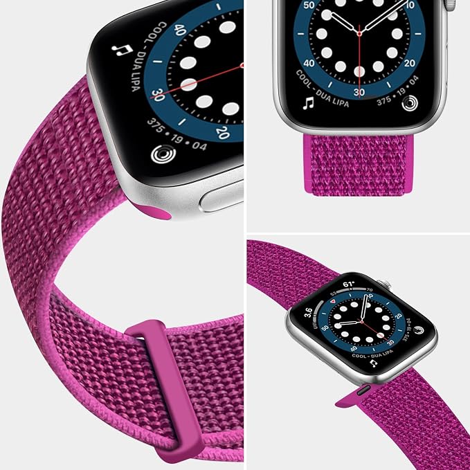 Sport Loop Nylon Band Compatible with Apple Watch Band 38mm 40mm 41mm 42mm 44mm 45mm 49mm Ultra 2 iWatch Series 9 8 7 6 SE 5 4 3 2 1 Strap, Fit for iPhone Watch Band Women Men Stretchy | Nylon Sport Loop Wristband Compatible with Apple Watch Ultra 2 38...
