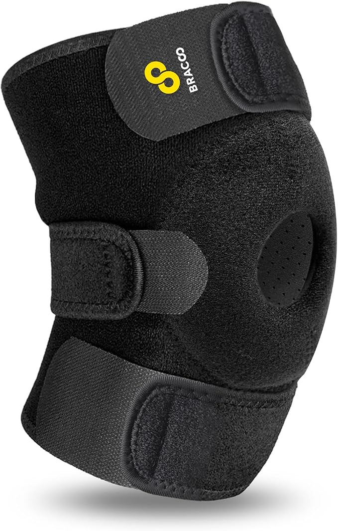 Bracoo Knee Support Brace for Men Women, Adjustable Compression Sleeve Wrap Patellar Pad Tendon - Arthritis Pain, meniscus tear, Injury Recovery, Running, Workout, KS10