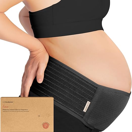 KeaBabies Pregnancy Belly Bands for Pregnant Women,1pk(Midnight Black, M/L) | Soft, Breathable, Maternity Belly Support Band, Easy Adjustable Maternity Belt for Back, Pelvic Support, Comfortable