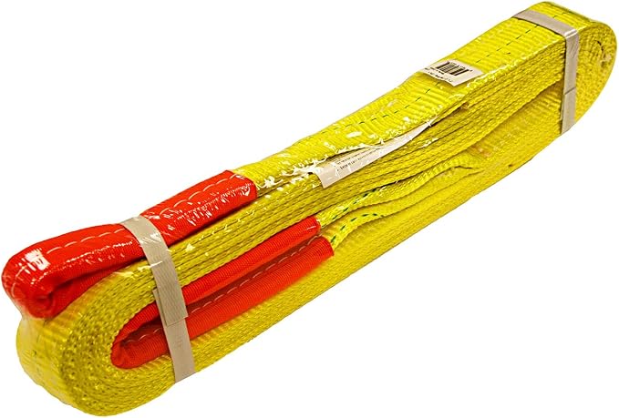 Everest C1130-2" x 3' Yellow Flat Sling Eye to Eye/Lifting Sling for Construction, Lifting, Moving, Hoisting - Strap Heavy Duty - 1-Pack 6400lbs WLL