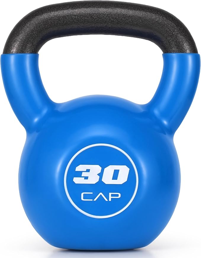 CAP Vinyl Coated Cast Iron Kettlebell, 10-50 LB Home Gym Weight