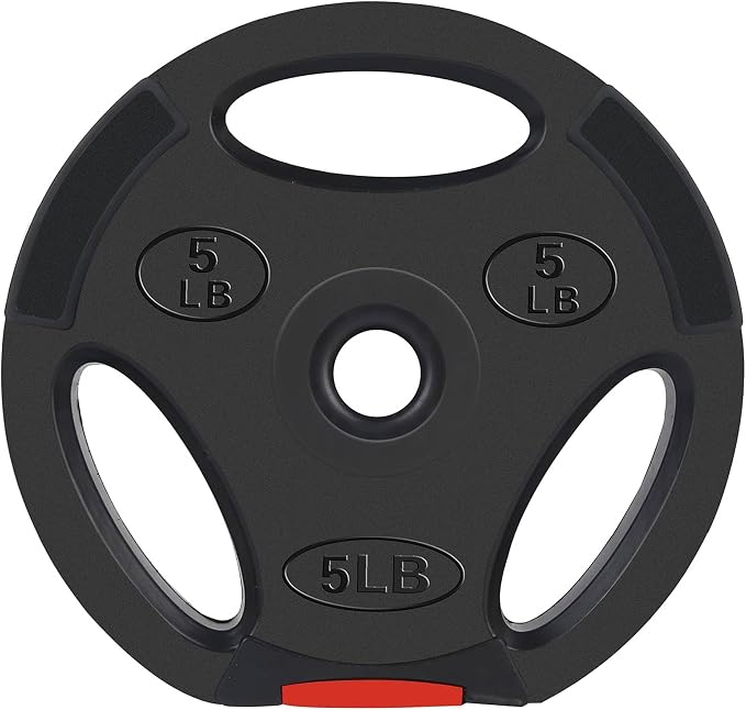 Signature Fitness Vinyl Standard Plate Weight Plate for Strength Training and Weightlifting, Multiple Sizes