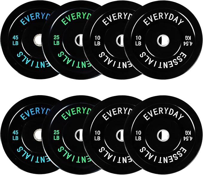 Fitvids 2-Inch Olympic Bumper Plates, Perfect Weight Plates for Weightlifting and Strength Training, Multiple Weights Available