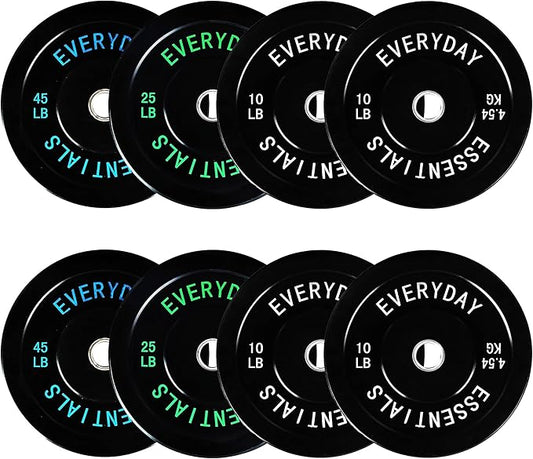 Fitvids 2-Inch Olympic Bumper Plates, Perfect Weight Plates for Weightlifting and Strength Training, Multiple Weights Available