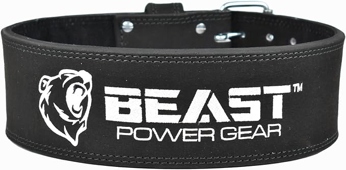 Beast Power Gear Weight Lifting Belts - Free Strap 4” Wide 10mm Thick for Weightlifting Bodybuilding Powerlifting Belt Superior Back Support Gym Belts for Men Women