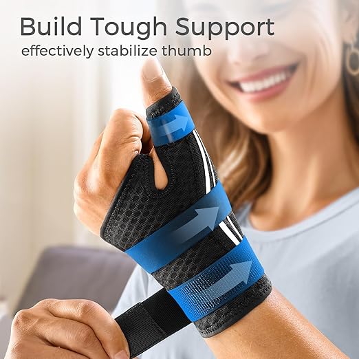 FREETOO Thumb and Wrist Brace Right Left Hand for Arthritis and Support | Thumb Spica Splint,Thumb Stabilizer;De Quervain Syndrome,Sprain,Tendinitis,Trigger thumb,CMC;Sleeping,Work,Type,Ergonomical
