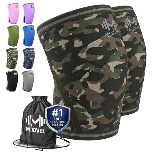 Modvel Strength 7mm Knee Sleeves (Pair) for Weightlifting & Powerlifting (USPA, IPL Approved) | High-Performance Knee Compression Support For Squats, Weight Lifting - Men and Women