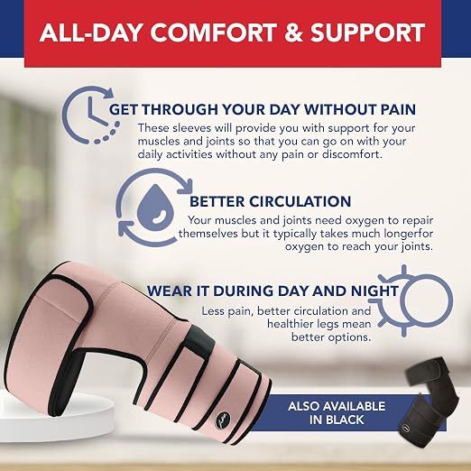 Dr. Arthritis Hip Brace, Adjustable Sciatic Nerve Brace & Stabilizer for Pulled Muscles & Injury Recovery, Hamstring Compression Sleeve Support, Sciatica Pain Relief Devices for Men & Women (S/M, Pink)