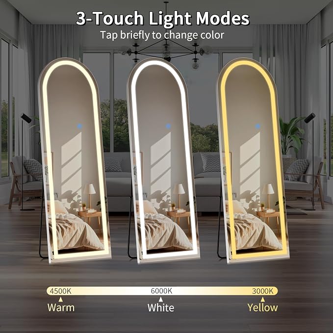 Koonmi Full Length Mirror with LED Lights 56"x20"