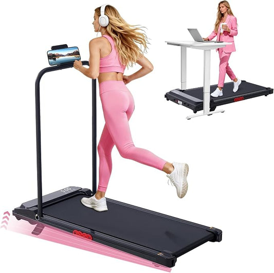 Portable Walking Pad Treadmill with Handle Bar and Incline for Home 0.6-7.6MPH Under Desk Treadmill for Home Small, 350LBS Small Treadmills with Handles, 3.0HP Treadmills for Exercising