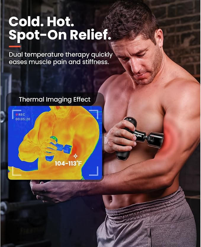 BOB AND BRAD Q2 Pro Mini Massage Gun with Heat and Cold, Pocket-Sized Deep Tissue Massager, HSA Portable Percussion Muscle Massager Gun, Ultra Small & Quiet Muscle Massager, FSA Eligible