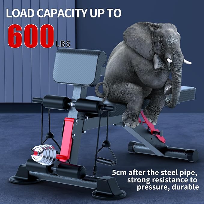 K KiNGKANG Adjustable Weight Bench for Home Gym Full Body Strength Training | Load 1050lbs|8+3 Angle Positions|High-Density Cushion|Commercial Steel Frame|Assembly Free | Foldable | Space Saving