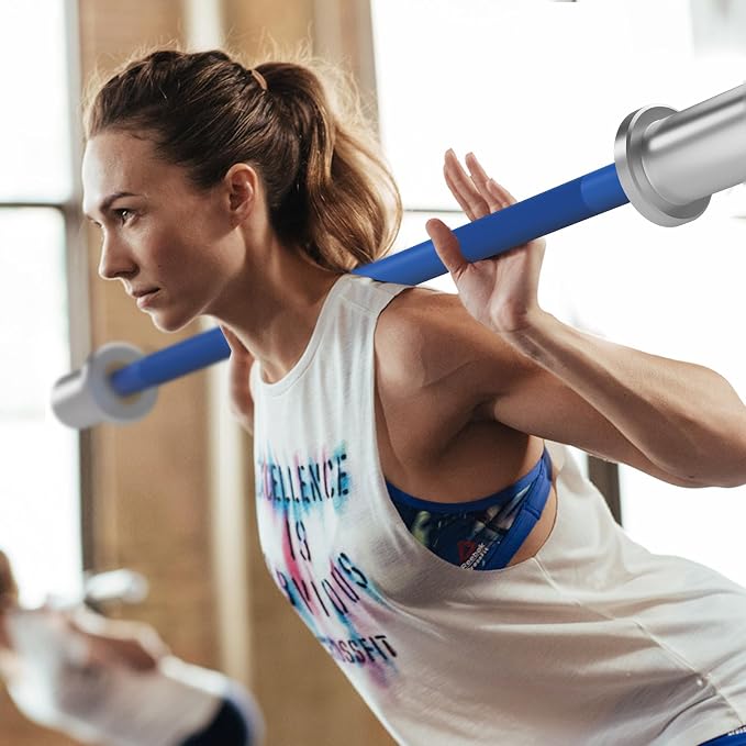 EVERYMATE 5LB Mini Barbell Bar Beginner Women Kid Barbell Total Body Workout Weighted Bar,for Strength Training, for Youth Children New Weightlifting