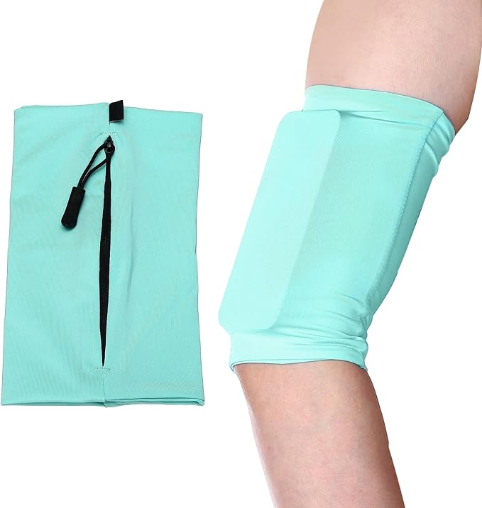 Running Armband Sleeve, Running Armband Phone Holder Elastic Universal Lightweight Cell Phone Arm Band with Zipper XL & Light Blue - Fit for (Hiking/Cycling/Exercise Workout)
