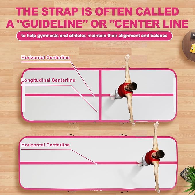 FBSPORT Inflatable Air Gymnastics Mat Training Mats 4/8 inches Thickness Gymnastics Tracks for Home Use/Training/Cheerleading/Yoga/Water with Pump
