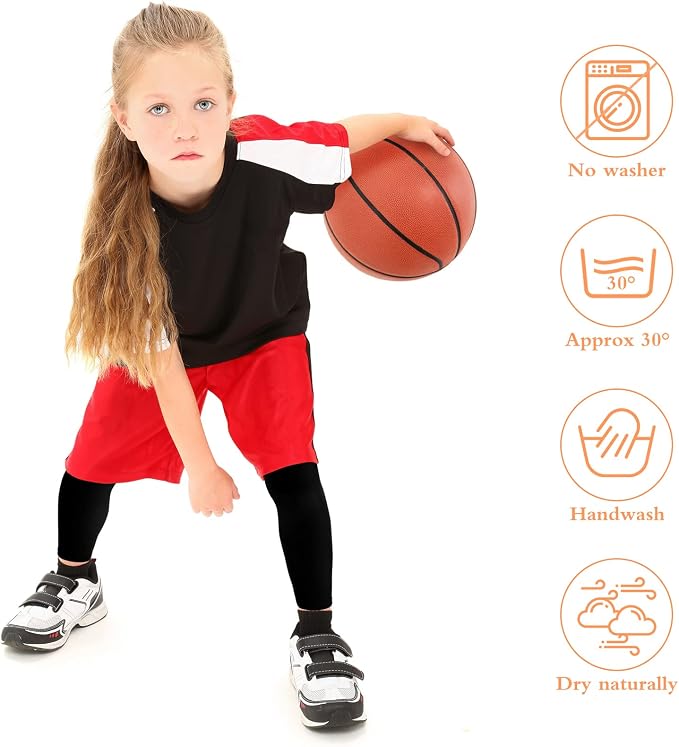 Geyoga 2 Pairs Kids Long Compression Leg Sleeves Long Knee Sleeves UV Protection for Boy Girl Youth Basketball Running Sport