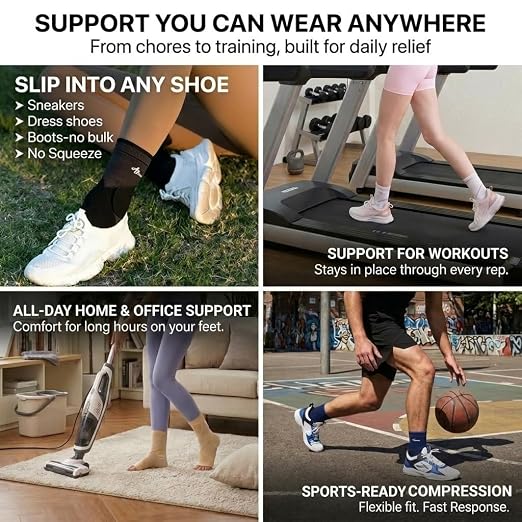 ABIRAM Breathable Ankle Brace Compression Sleeve with Adjustable Strap | Adjustable Compression Support for Sprained Ankles, Plantar Fasciitis, Achilles Tendonitis, Running, Gym and Everyday Wear