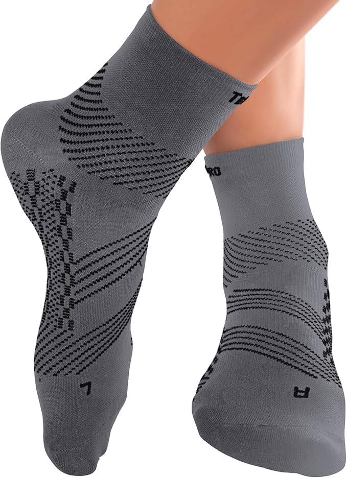 TechWare Pro Plantar Fasciitis Socks - Ankle Compression Socks for Women & Men. Achilles Tendonitis Brace & Foot Arch Support