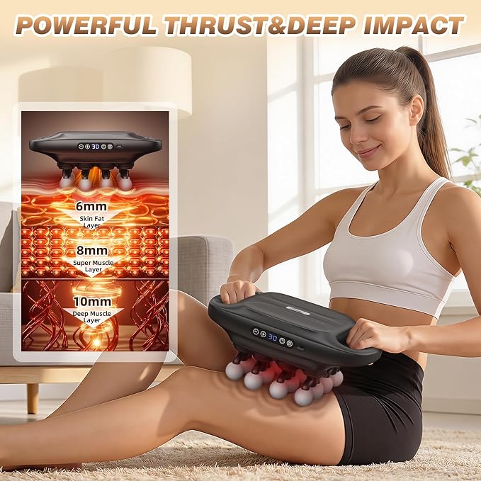 16 Head Massage Gun Deep Tissue Percussion Muscle Massager for Full Body | Prisag Ultra-Quiet Massage Gun with 3 Modes&30 Intensities for Back, Legs, Foot, Muscle Pain Relief, Ideal Gift for Men Women